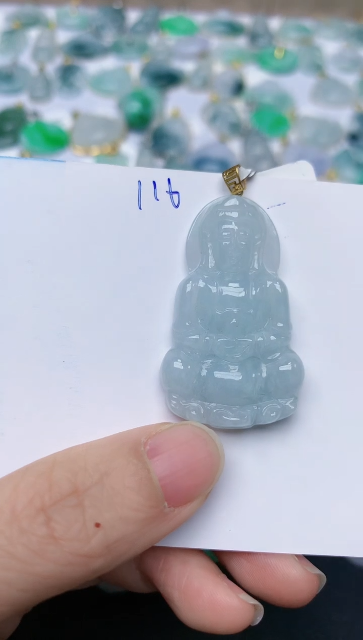 【闪购商品】翡翠颈饰18K金镶嵌天然翡翠A货    116