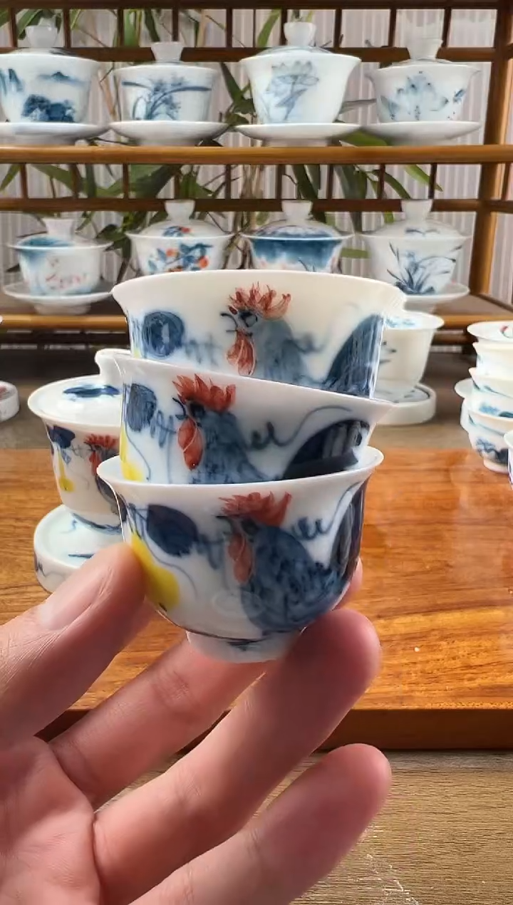 微瑕公鸡小美人杯3个