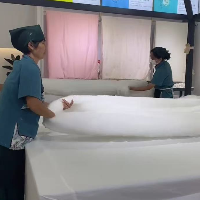 非遗纯手工制作双宫桑蚕丝（长丝）全棉提花蚕丝子母春秋被保暖冬被