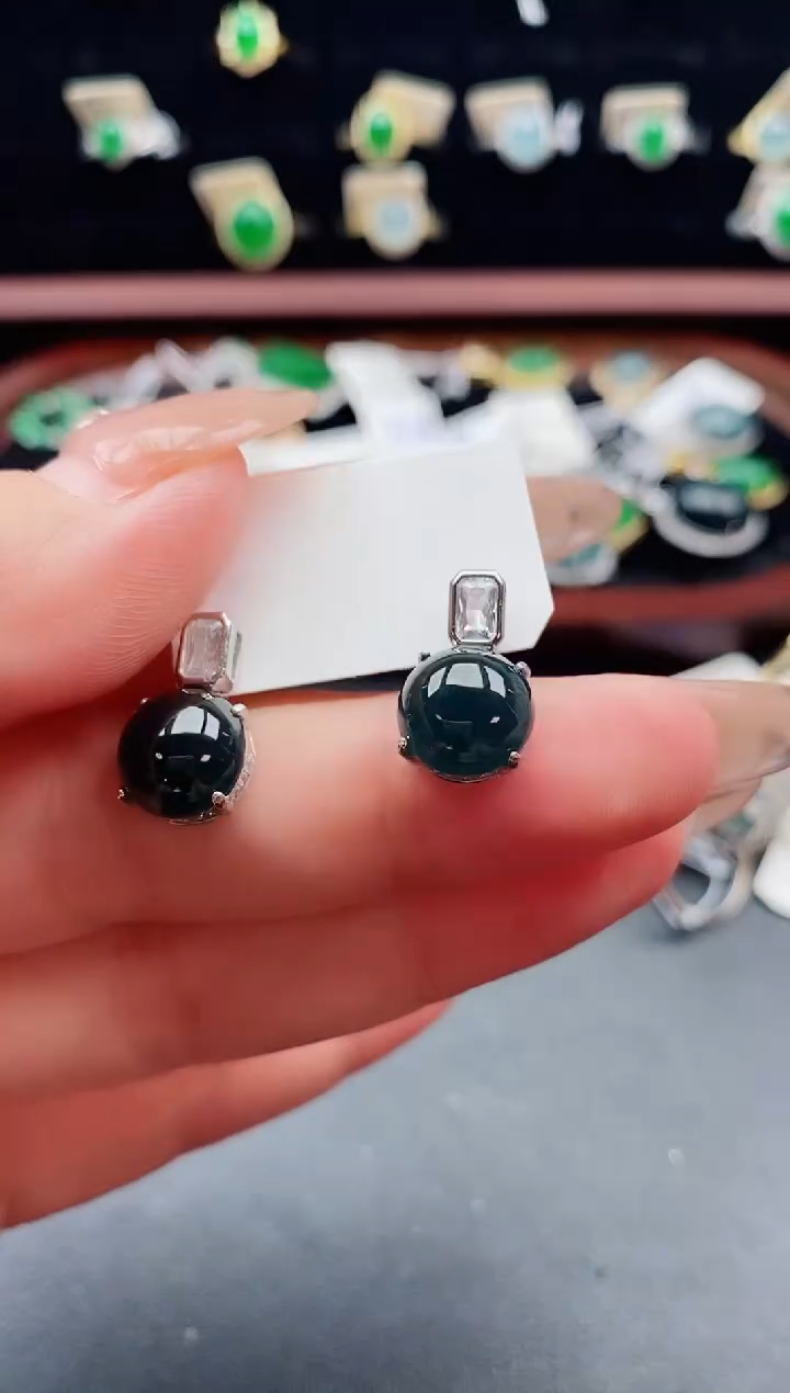 银S925镶嵌戒指翡翠1