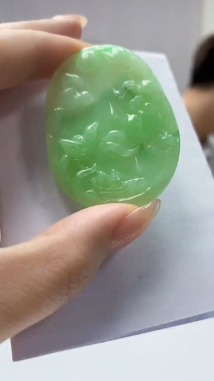 【闪购商品】定制翡翠未镶嵌4868DD-毛货挂件109