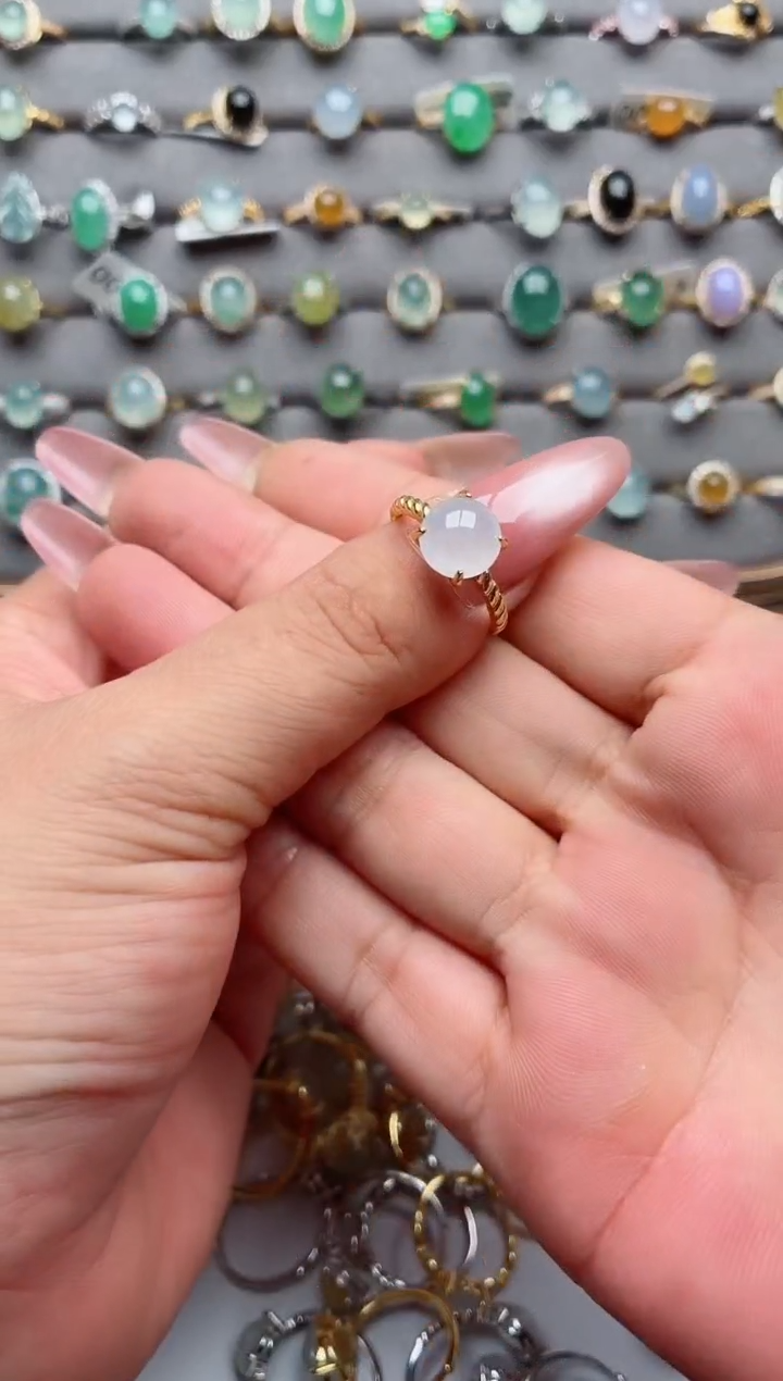 银S925镶嵌戒指翡翠.