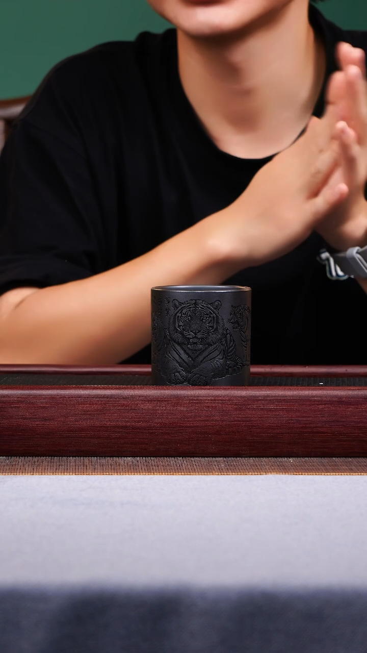 茶壶紫砂宜兴原矿紫砂作品 石黄五虎杯