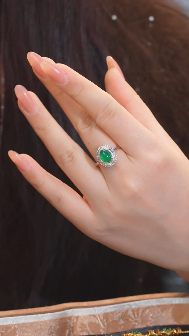【闪购商品】祖母绿戒指18K金镶嵌（1.14ct）@@U7372