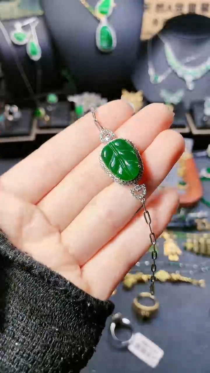 【闪购商品】翡翠手链银S925镶嵌手链