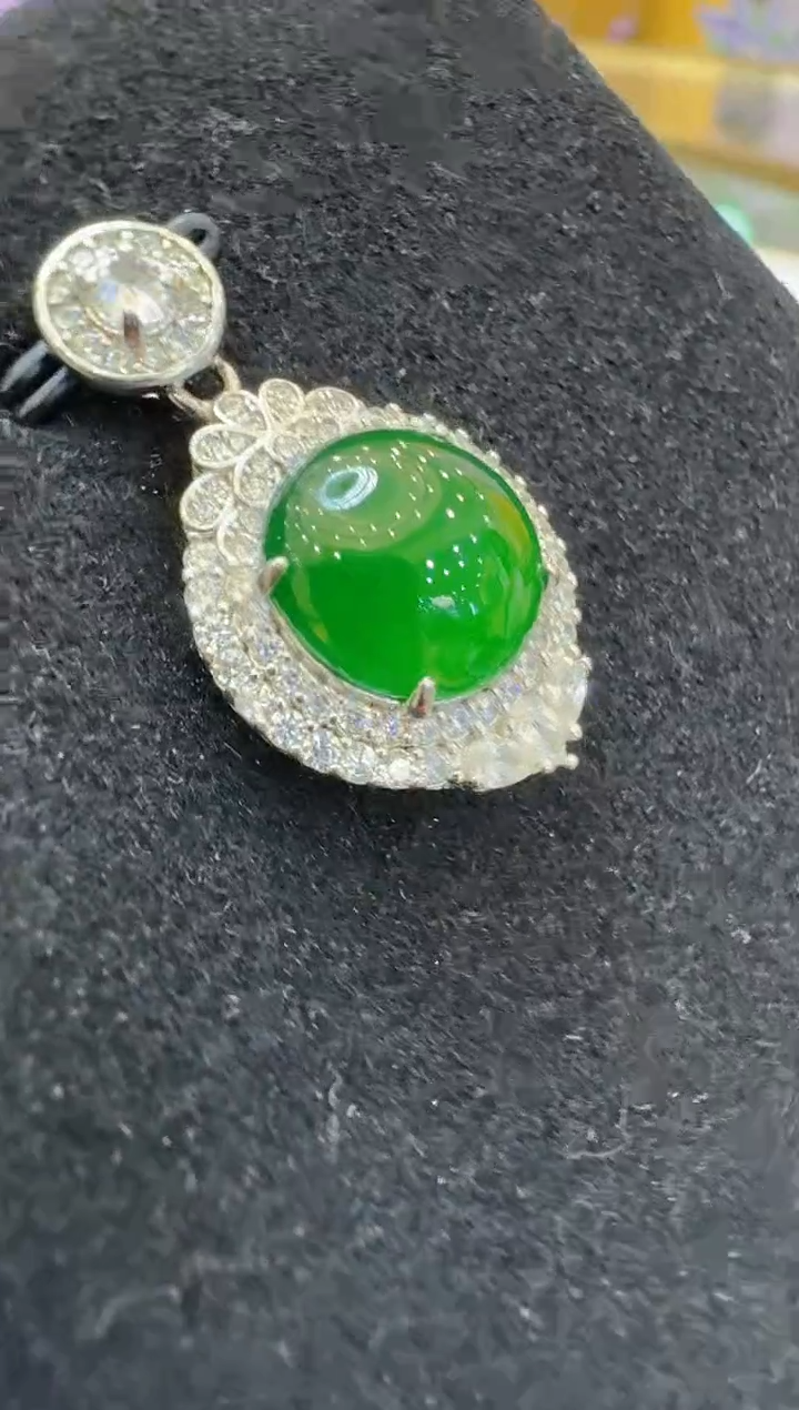 翡翠银S925镶嵌吊坠(不含链)多样性发货拍一发一