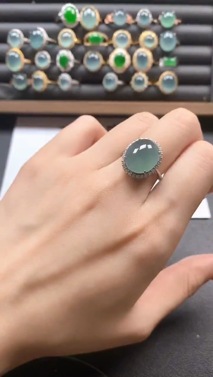 银S925镶嵌戒指翡翠51151