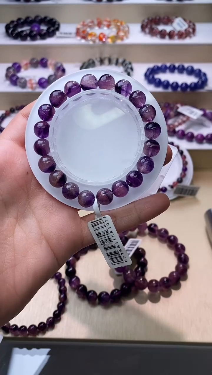 【闪购商品】水晶手链未镶嵌紫超七单圈9m+