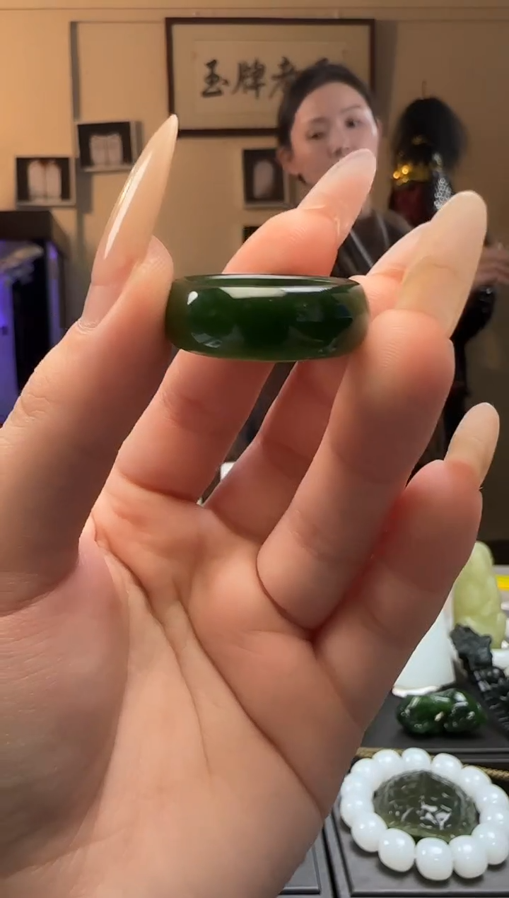 【闪购商品】和田玉碧玉戒指未镶嵌（19-21）