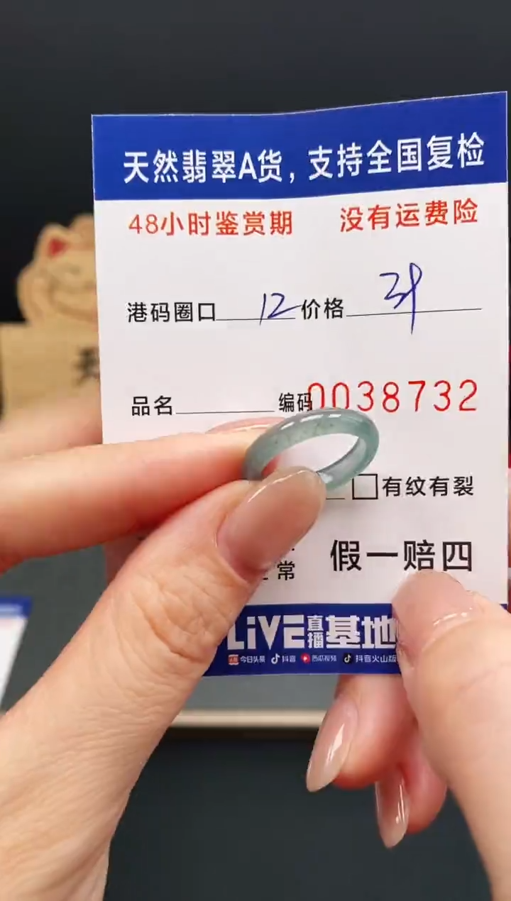 未镶嵌戒指翡翠8732