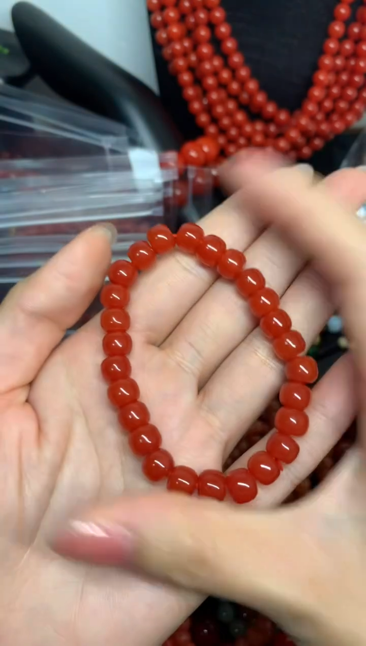 未镶嵌南红玛瑙手链南红手串樱桃红手串