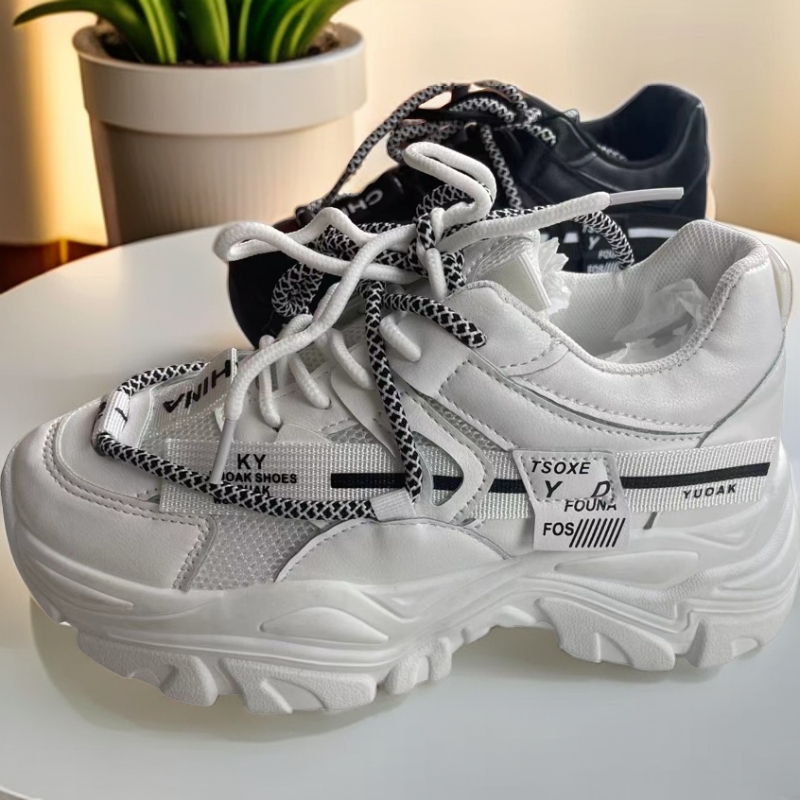 老爹鞋女潮2025春季新款小白鞋内增高休闲运动鞋小个子增高鞋 PB7