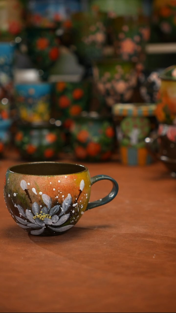 紫砂油画釉下彩手绘