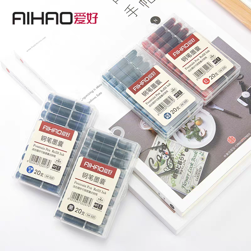 可替换可擦钢笔墨囊晶蓝墨蓝红色黑色墨水学生专用