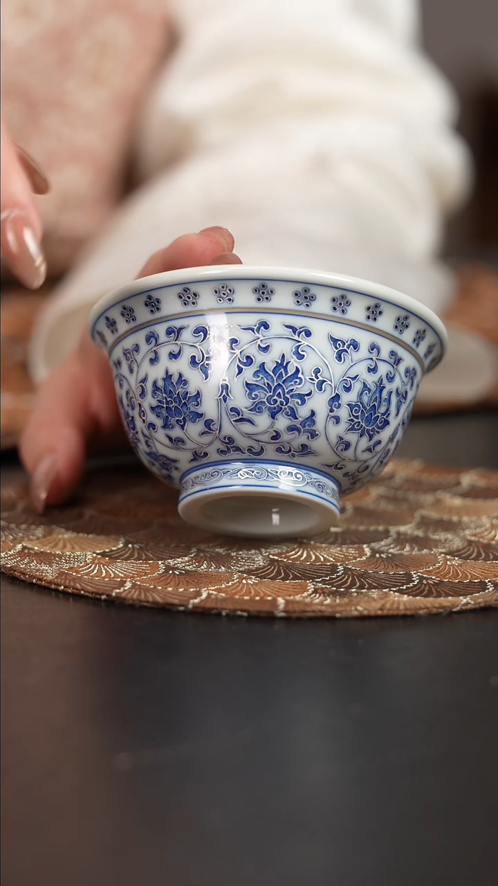 【闪购商品】杯四景堂青花描银