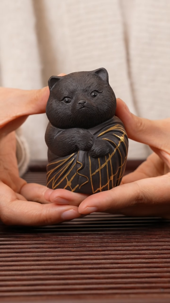 【闪购商品】紫砂茶宠袈裟熊（描金）