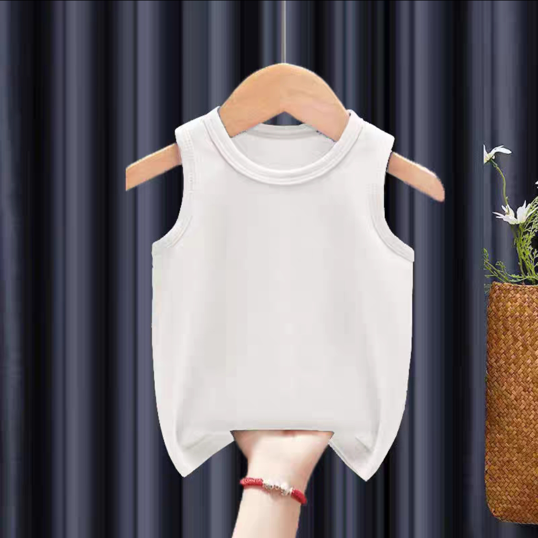 A类无荧光儿童纯棉吊带背心童装夏季男童女童薄款无袖T恤宝宝衣服