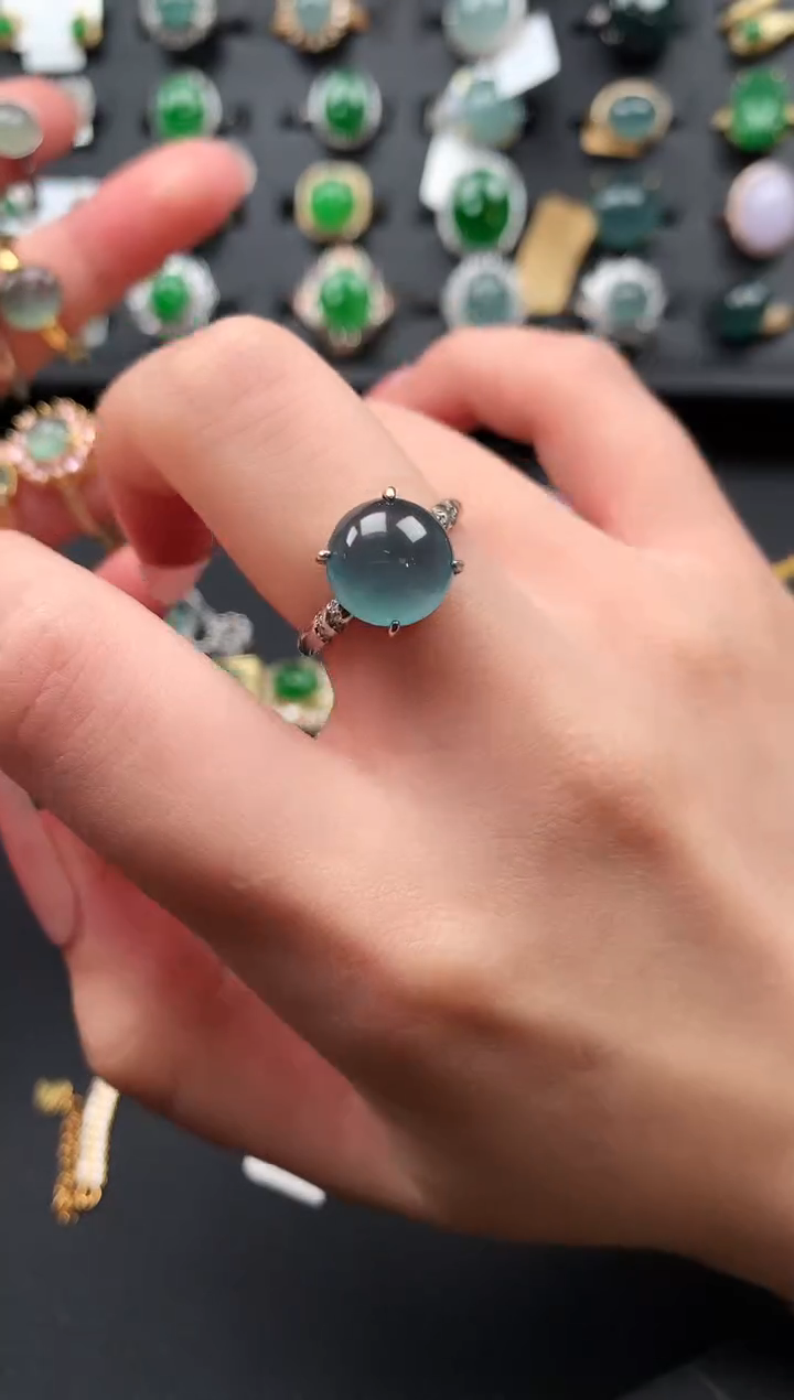 【闪购商品】翡翠戒指银S925镶嵌651341