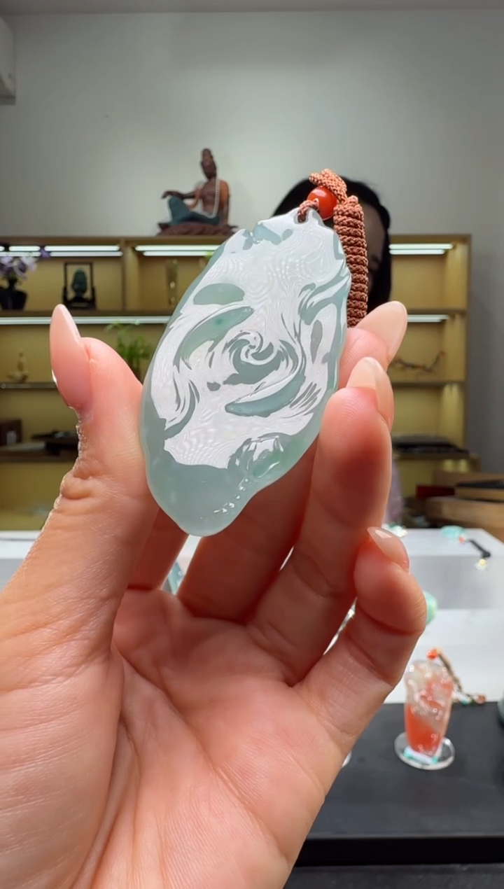 吊坠(不含链)未镶嵌翡翠乾坤鱼