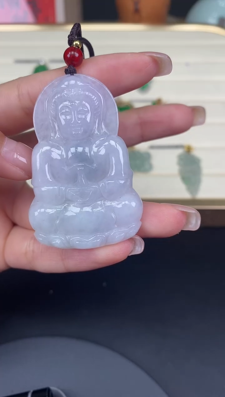 颈饰未镶嵌翡翠观音吊坠@@CMT