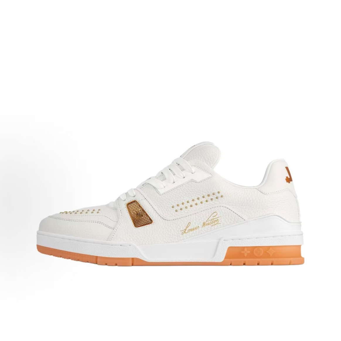 未使用 LouisVuitton/路易威登 25年新款白金色铆钉trainer奢鞋