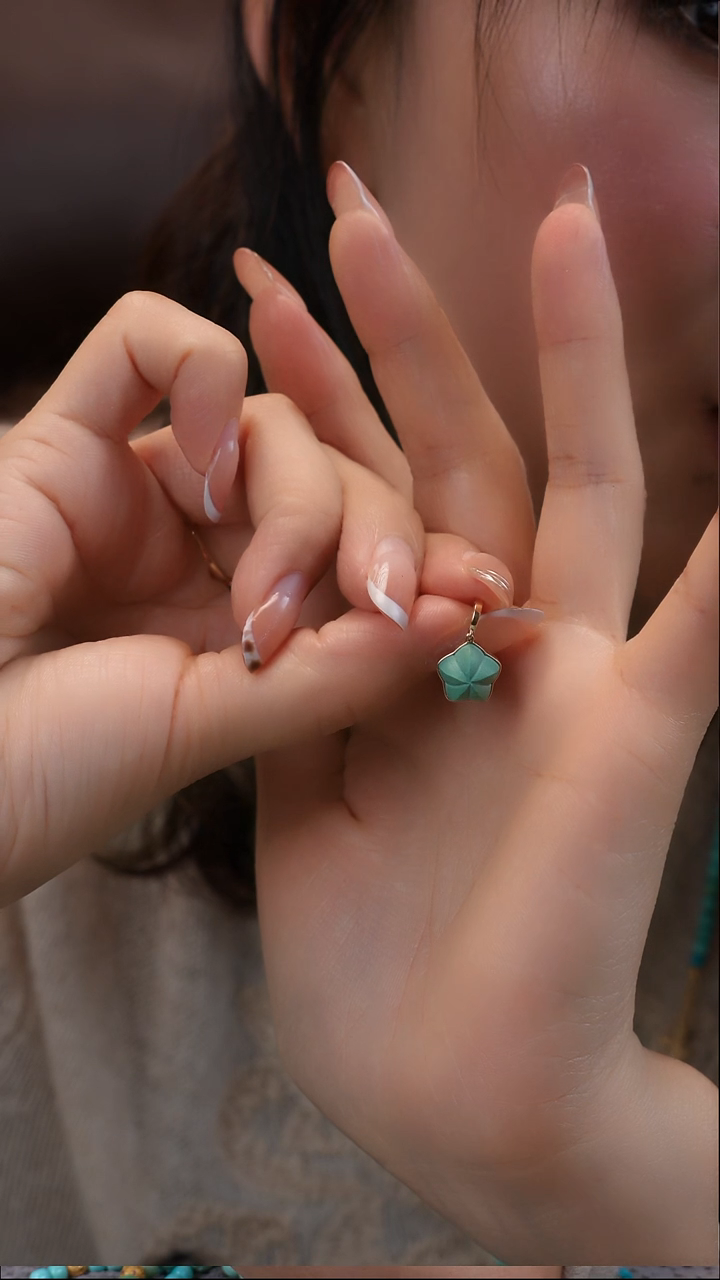 18K金镶嵌绿松石吊坠(不含链)11111