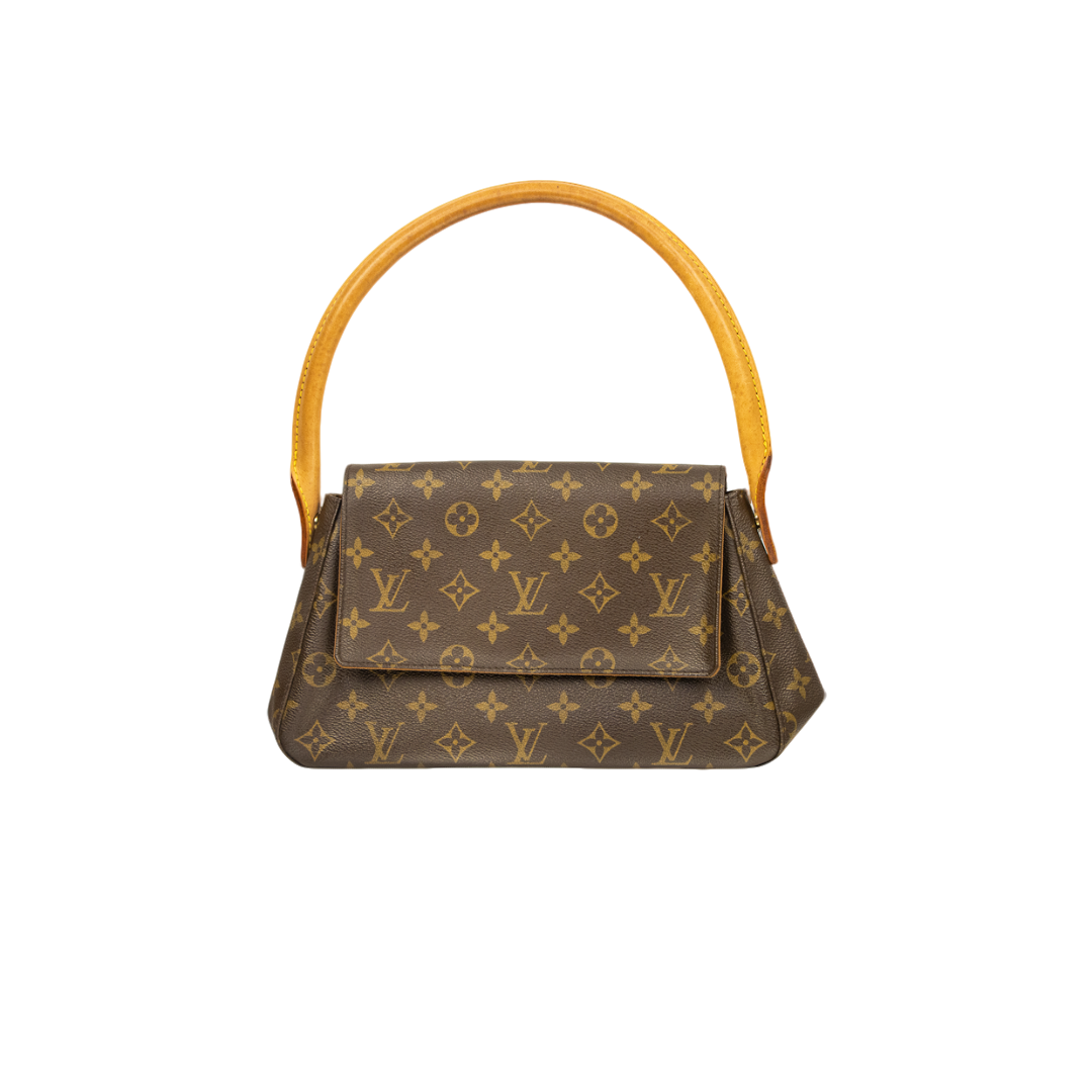 99新 LouisVuitton/路易威登 悠悠/looping/老花翻盖/单肩手