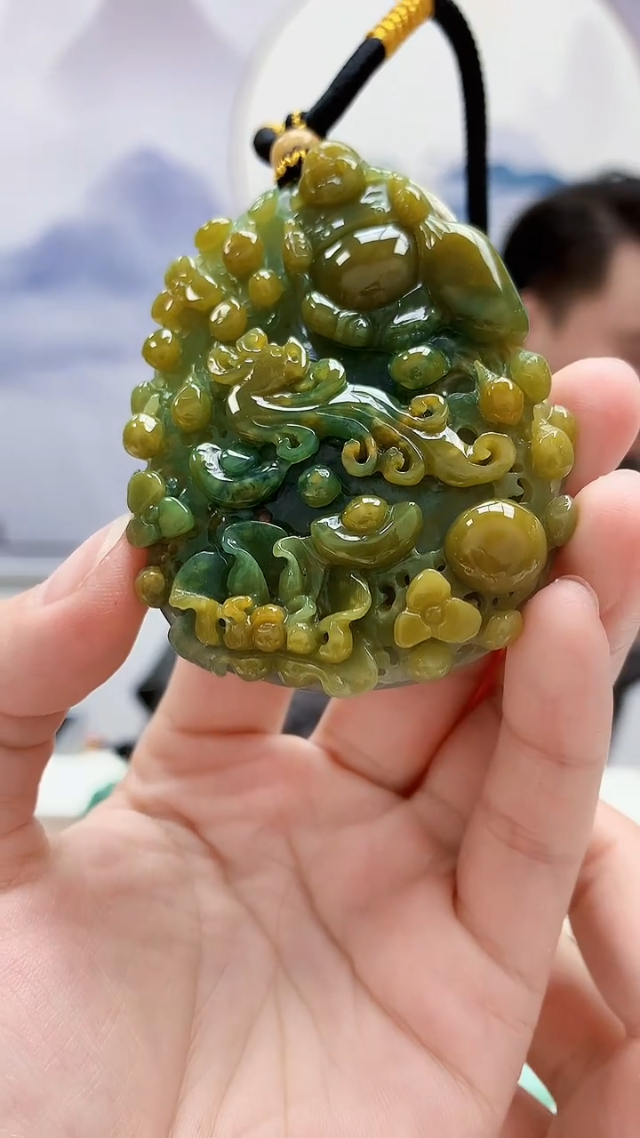 未镶嵌定制翡翠5060lr-毛货挂件42