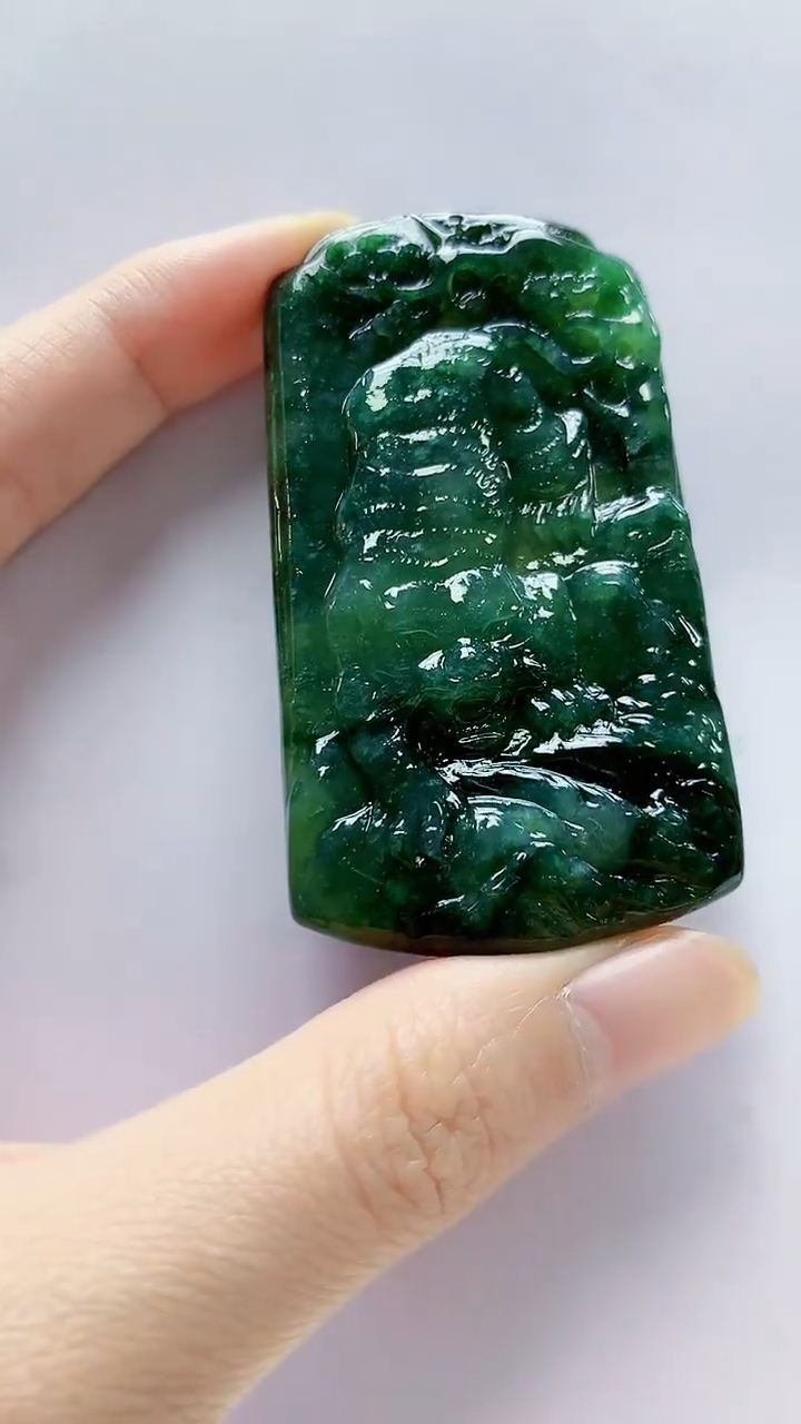 未镶嵌定制翡翠4868zm-毛货挂件84