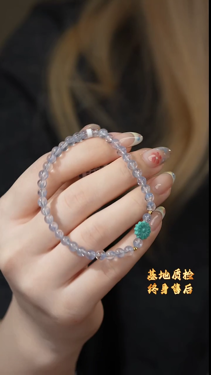 【闪购商品】单圈18K金镶嵌水晶Q11（多样性发一件）蓝线