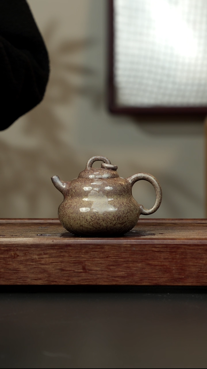 紫砂茶壶本绿柴烧 葫芦壶