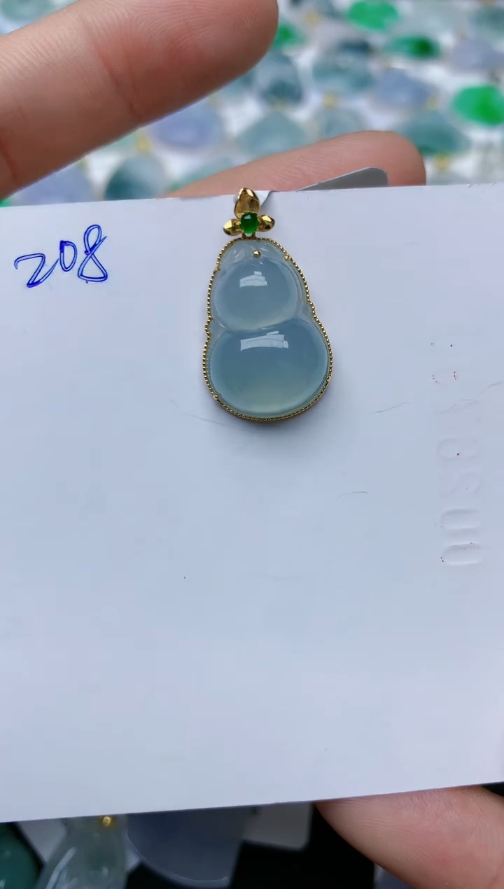 【闪购商品】翡翠颈饰18K金镶嵌天然翡翠A货