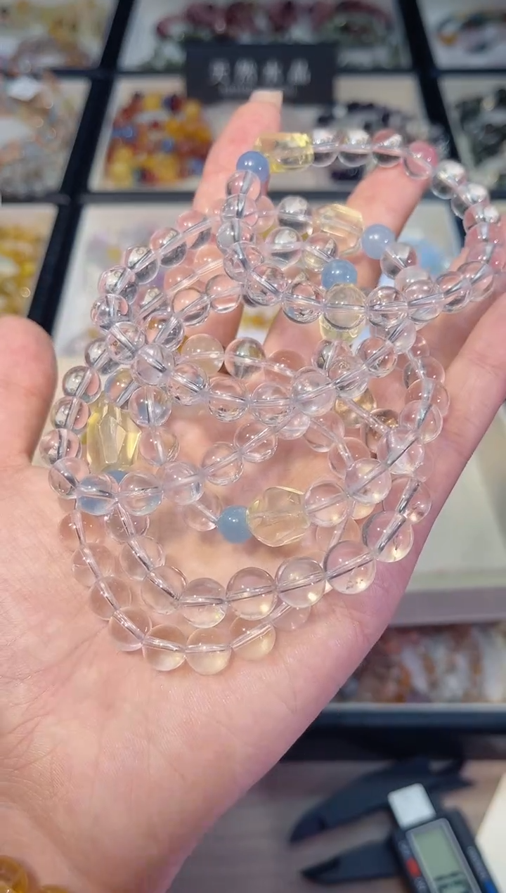 未镶嵌手串水晶白水晶海蓝宝