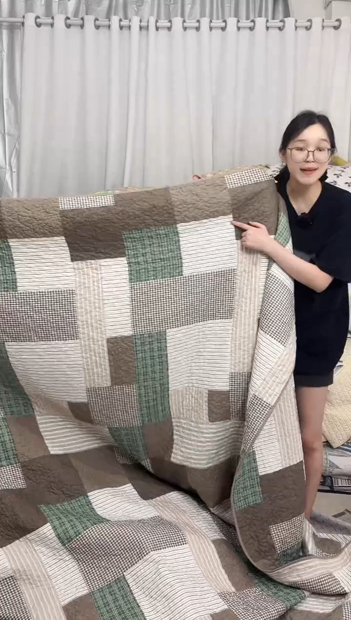 棉230*250绿咖格