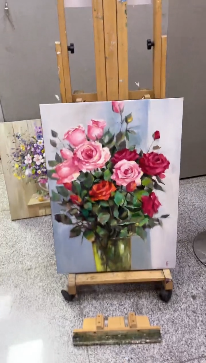 【闪购商品】俄罗斯油画《花卉》50*70内