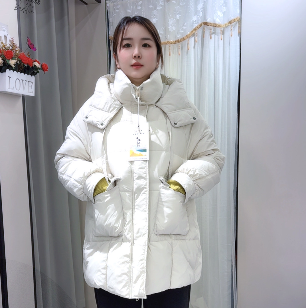 石墨烯云绒棉服女连帽2025新款欧货时尚加厚宽松棉服冬季外套