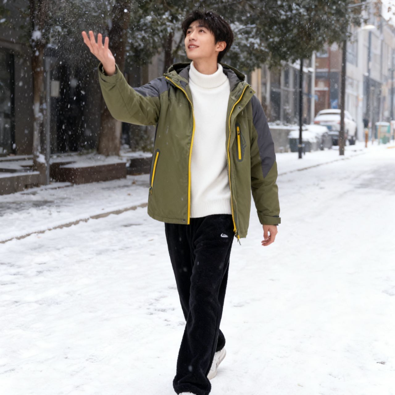 4902高端专享冬款三合一冲锋衣绿色