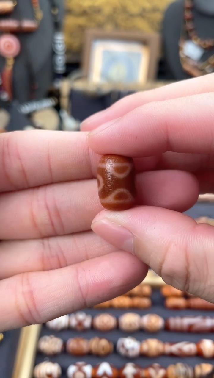 【闪购商品】玛瑙/玉髓未镶嵌颈饰美泓橘皮二眼单珠