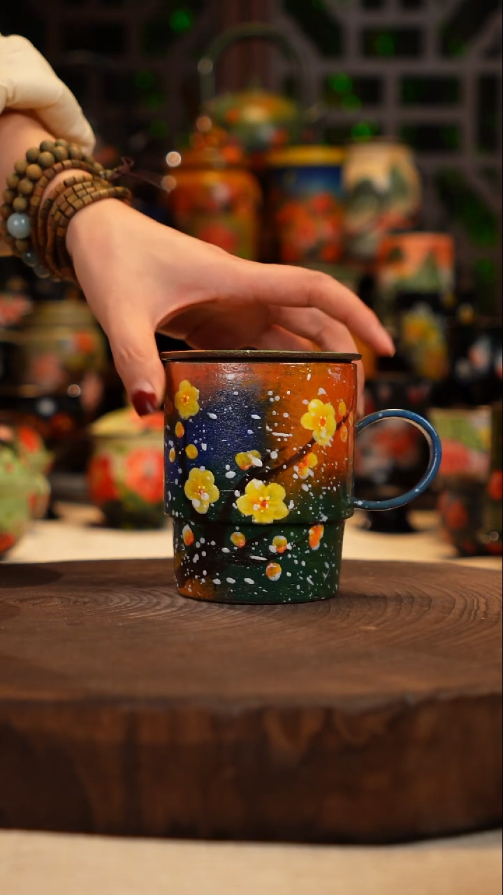手绘   油画釉下彩   杯子