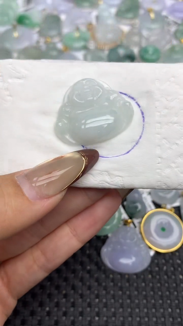 颈饰未镶嵌翡翠   天然翡翠A货  百元以上9米证书费自理