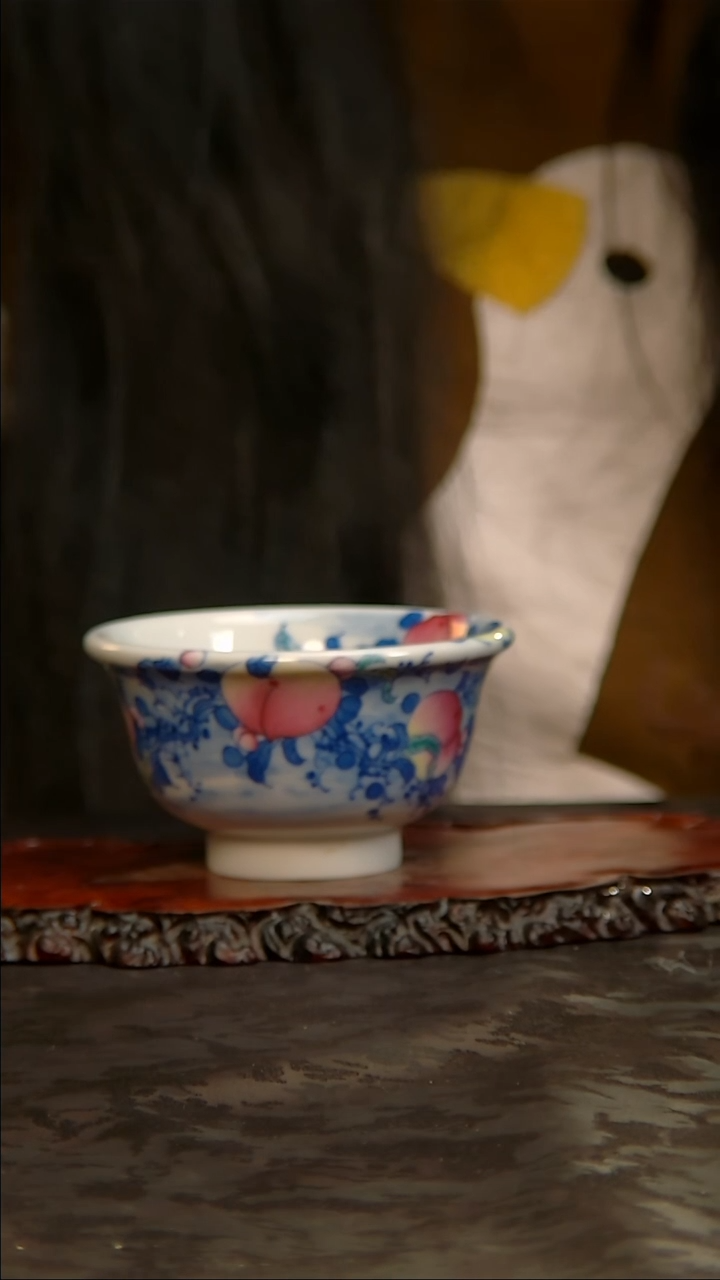 【闪购商品】青花手绘桃子主人杯