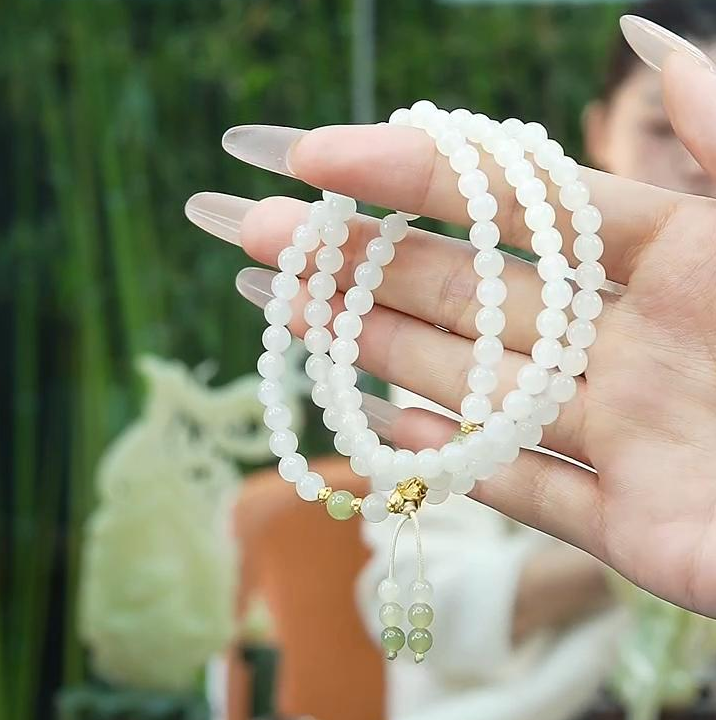 预售---新疆和田玉白玉手串5mm多样发发一件