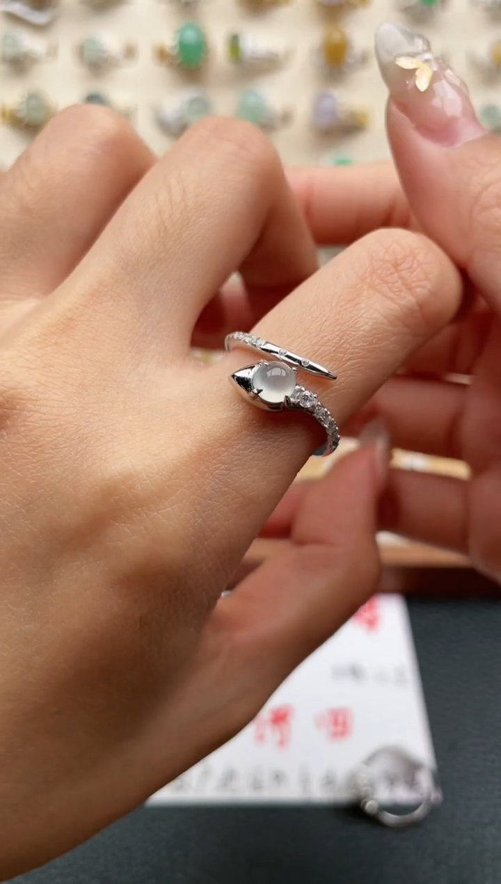 【闪购商品】翡翠戒指银S925镶嵌1111