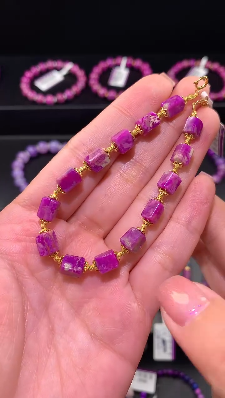 【闪购商品】18K金镶嵌苏纪石（舒俱来）.舒俱来手串