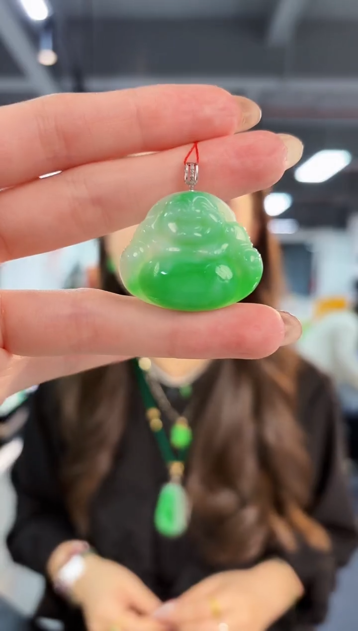 【闪购商品】翡翠颈饰18K金镶嵌缅料A货/支持复检/一件