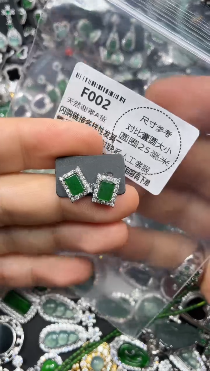 颈饰未镶嵌翡翠F002耳钉