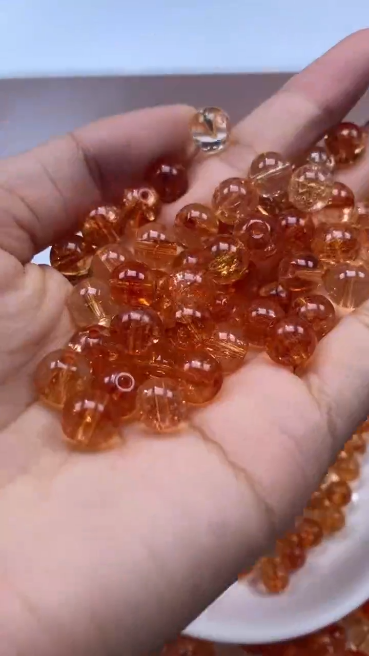 颈饰未镶嵌水晶W1719金橙色碧玺8mm*20颗
