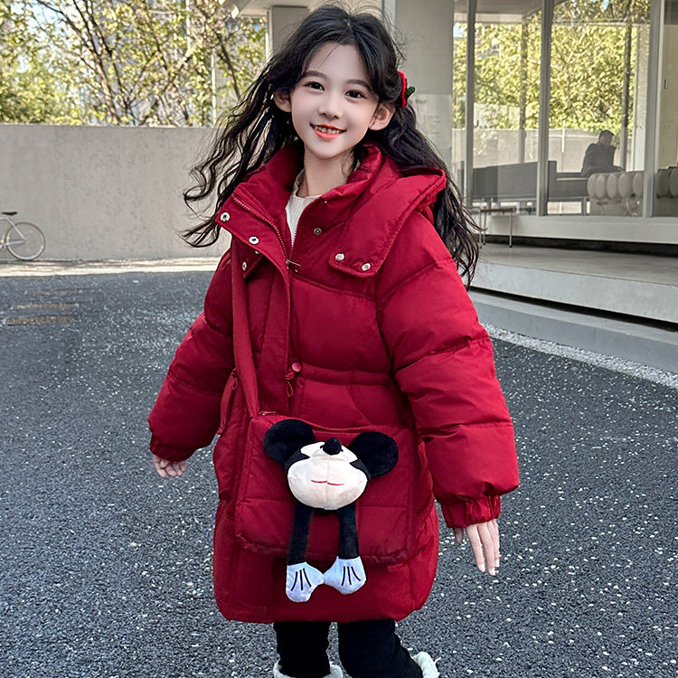 保暖儿童A类休闲风加厚秋冬B类棉服中长款圆领棉袄