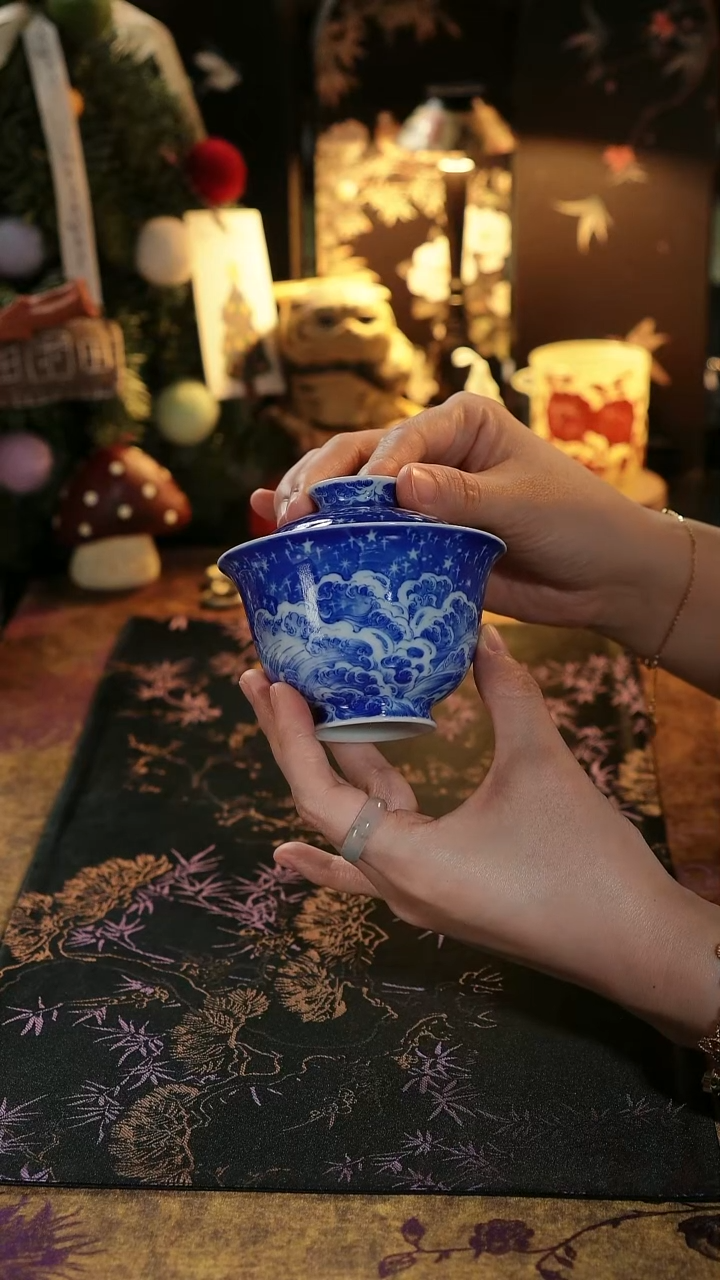 谷子窑 星辰大海盖碗