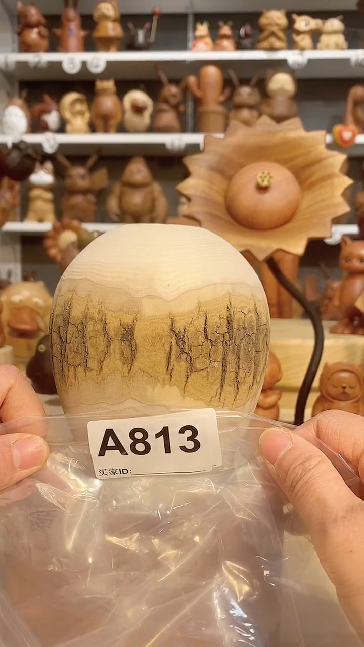 【闪购商品】香榧木木雕摆件可爱卡通